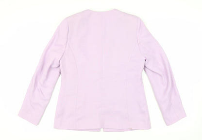 Classics Womens Purple Jacket Blazer Size 12 Hook & Eye - Embellished
