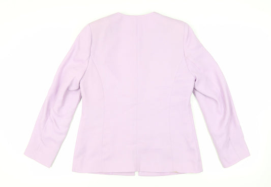 Classics Womens Purple Jacket Blazer Size 12 Hook & Eye - Embellished