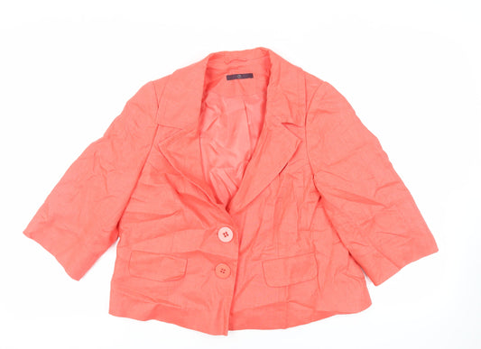 Evans Womens Pink Jacket Blazer Size 16 Button