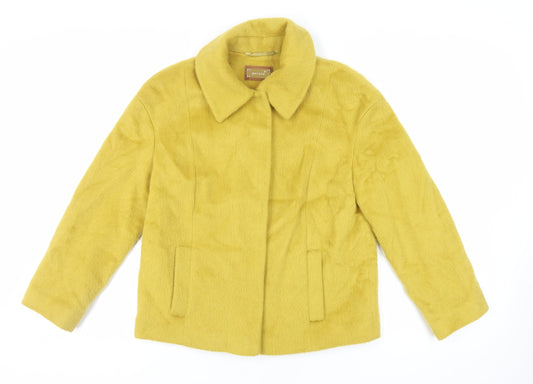 Per Una Womens Yellow Jacket Size 8 Zip - Faux Fur