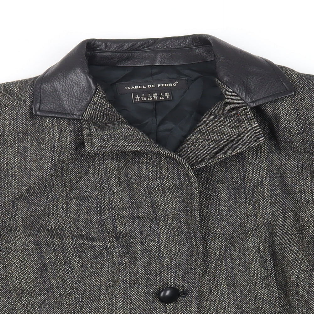 Isabel de Pedro Womens Green Jacket Blazer Size 12 Button