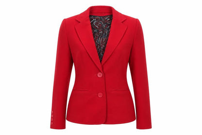 La Vie Womens Red Jacket Blazer Size 8 Button