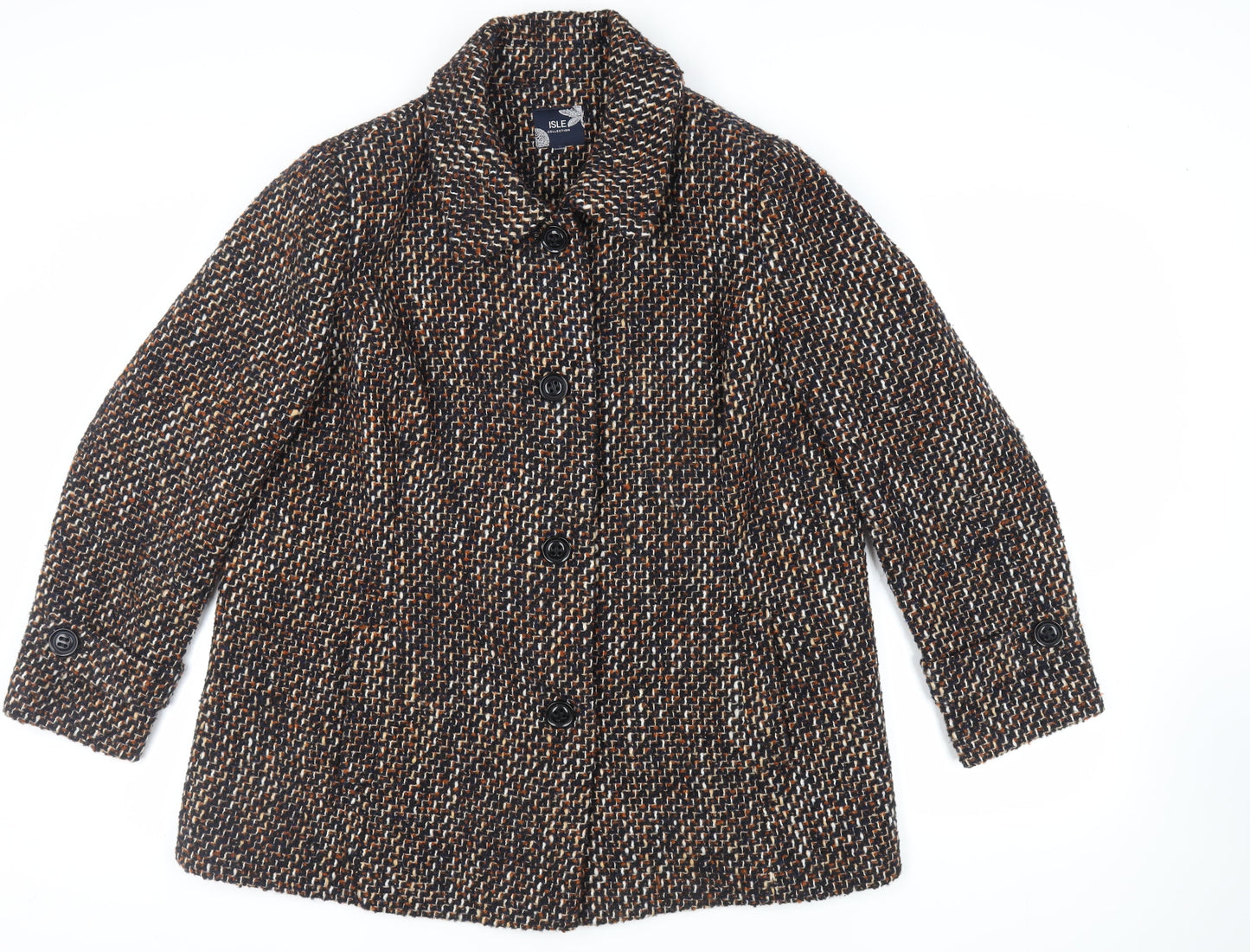Womens UK Size L EWM Brown Pea Coat