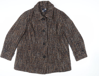Womens UK Size L EWM Brown Pea Coat