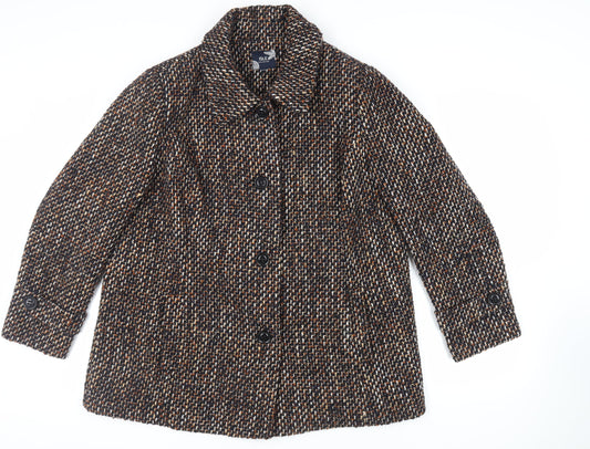 Womens UK Size L EWM Brown Pea Coat