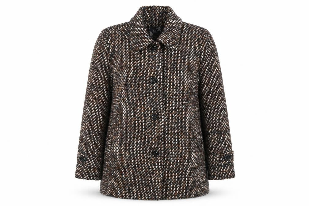 Womens UK Size L EWM Brown Pea Coat