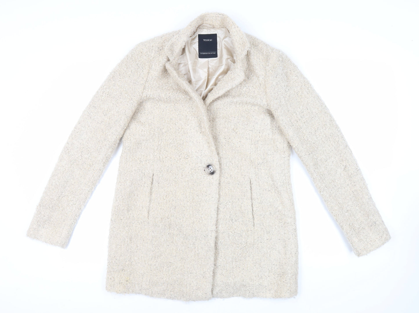Womens UK Size 10 Yessica Beige Overcoat