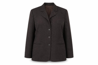 Dinomoda Womens Brown Geometric Jacket Blazer Size 16 Button