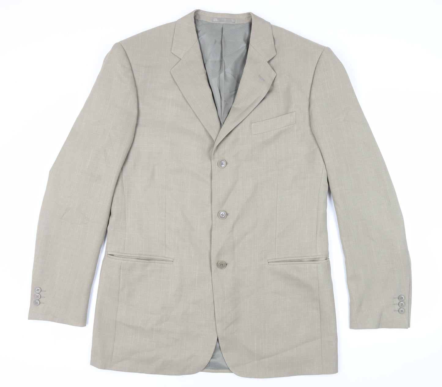 Mens UK Size 42 Greenwoods Regular Beige Suit Jacket