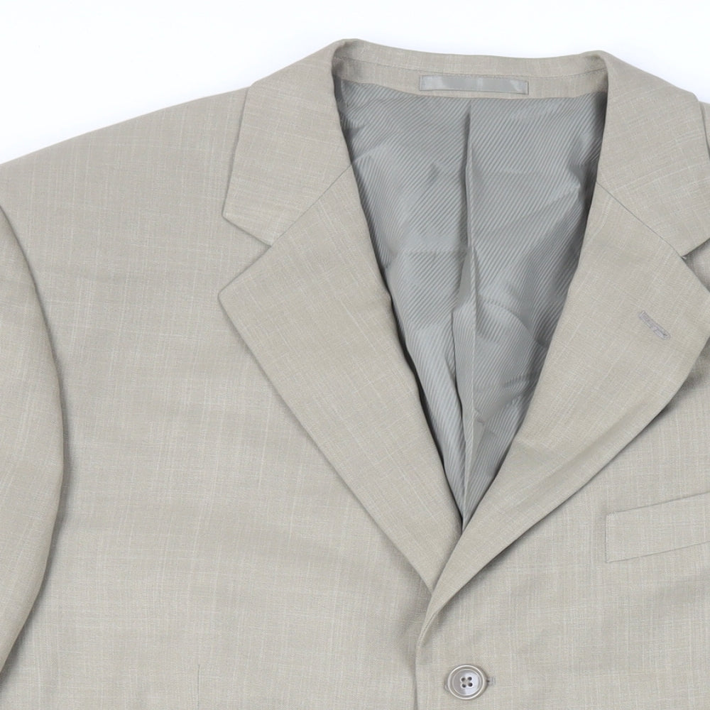 Mens UK Size 42 Greenwoods Regular Beige Suit Jacket