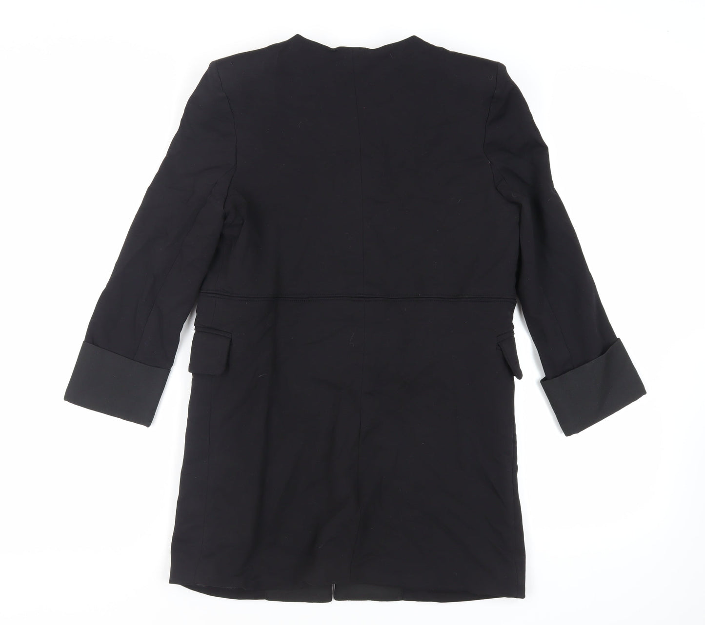 IVIVI Womens Black Overcoat Coat Size M Hook & Eye - Lightweight
