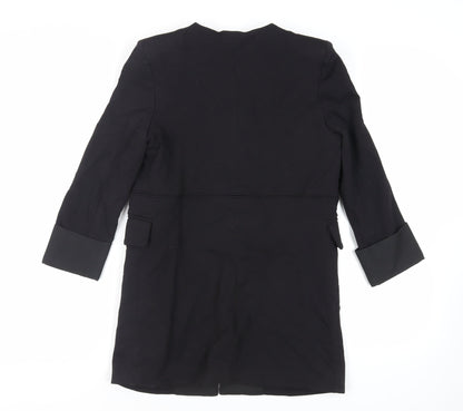 IVIVI Womens Black Overcoat Coat Size M Hook & Eye - Lightweight