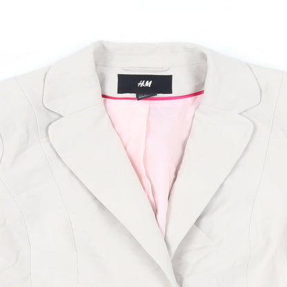 H&M Womens Beige Jacket Blazer Size 8 Button