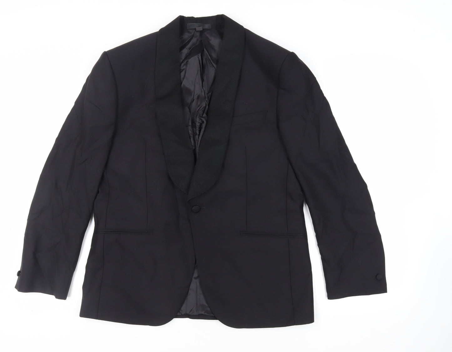 Mens UK Size 40 Marks and Spencer Regular Black Suit Tuxedo