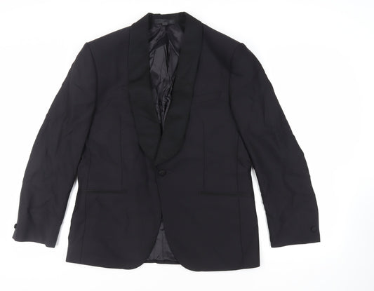 Mens UK Size 40 Marks and Spencer Regular Black Suit Tuxedo