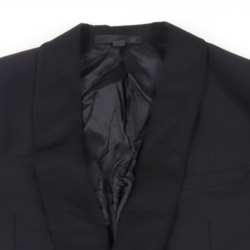 Mens UK Size 40 Marks and Spencer Regular Black Suit Tuxedo