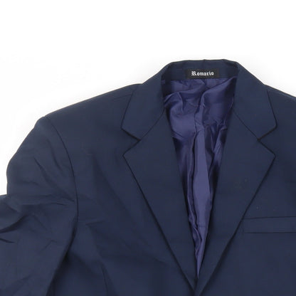 Romario Boys Blue Jacket Blazer Size 12 Years Button
