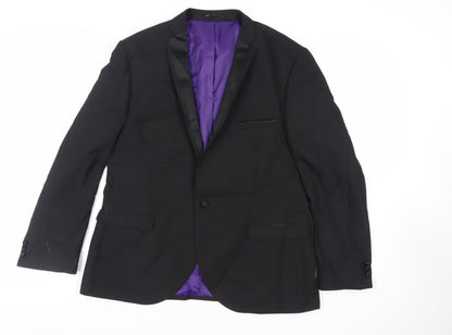 Mens UK Size 46 Ventura Regular Black Suit Tuxedo