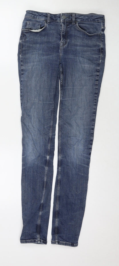 The White Company Womens Blue Cotton Skinny Jeans Size 8 L31 in Regular Zip