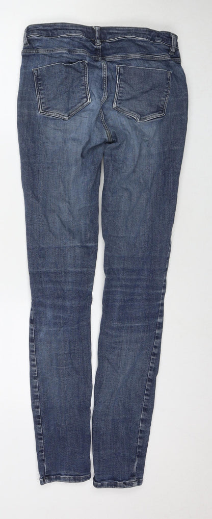 The White Company Womens Blue Cotton Skinny Jeans Size 8 L31 in Regular Zip