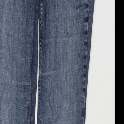 The White Company Womens Blue Cotton Skinny Jeans Size 8 L31 in Regular Zip