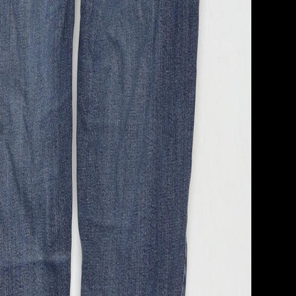 The White Company Womens Blue Cotton Skinny Jeans Size 8 L31 in Regular Zip