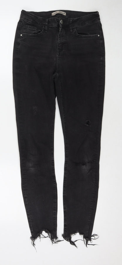 Womens UK Size 8 Denim & Co. Regular Fit Cropped Black Jeans