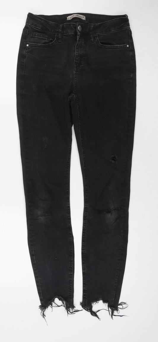 Womens UK Size 8 Denim & Co. Regular Fit Cropped Black Jeans