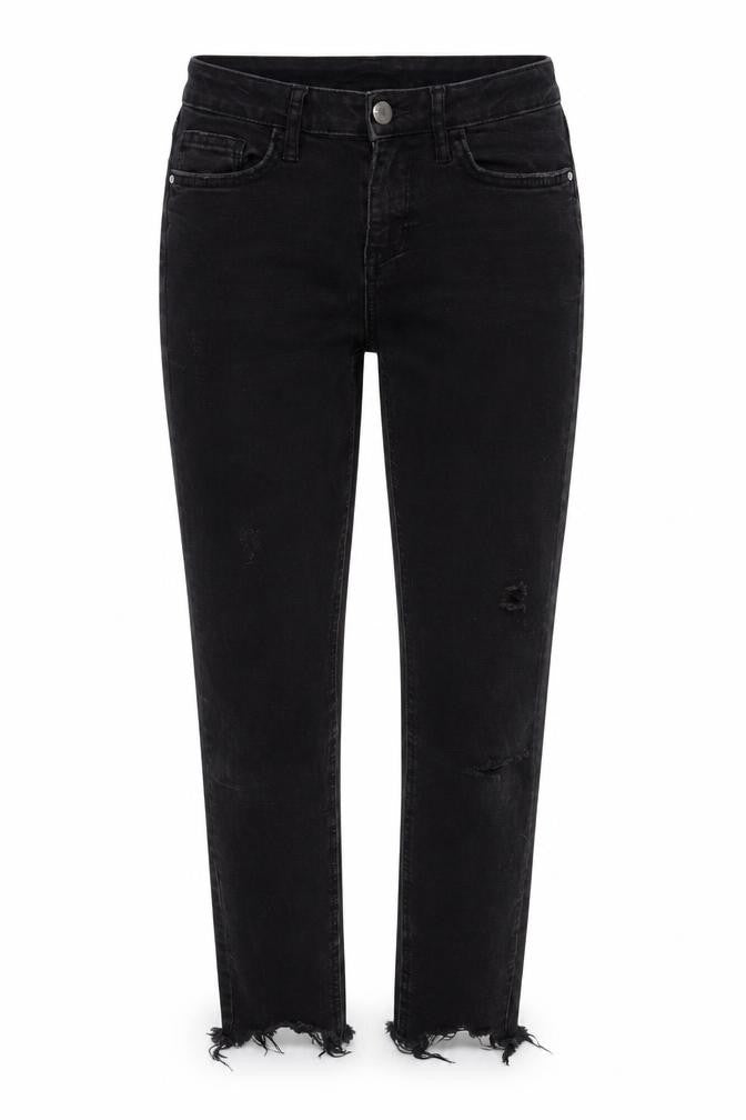 Womens UK Size 8 Denim & Co. Regular Fit Cropped Black Jeans