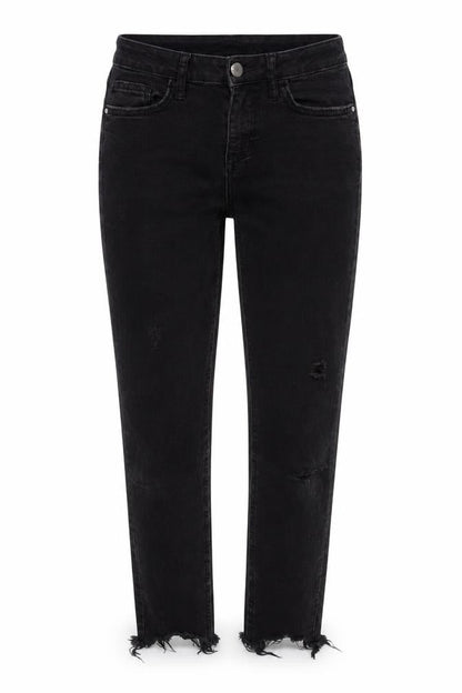 Womens UK Size 8 Denim & Co. Regular Fit Cropped Black Jeans