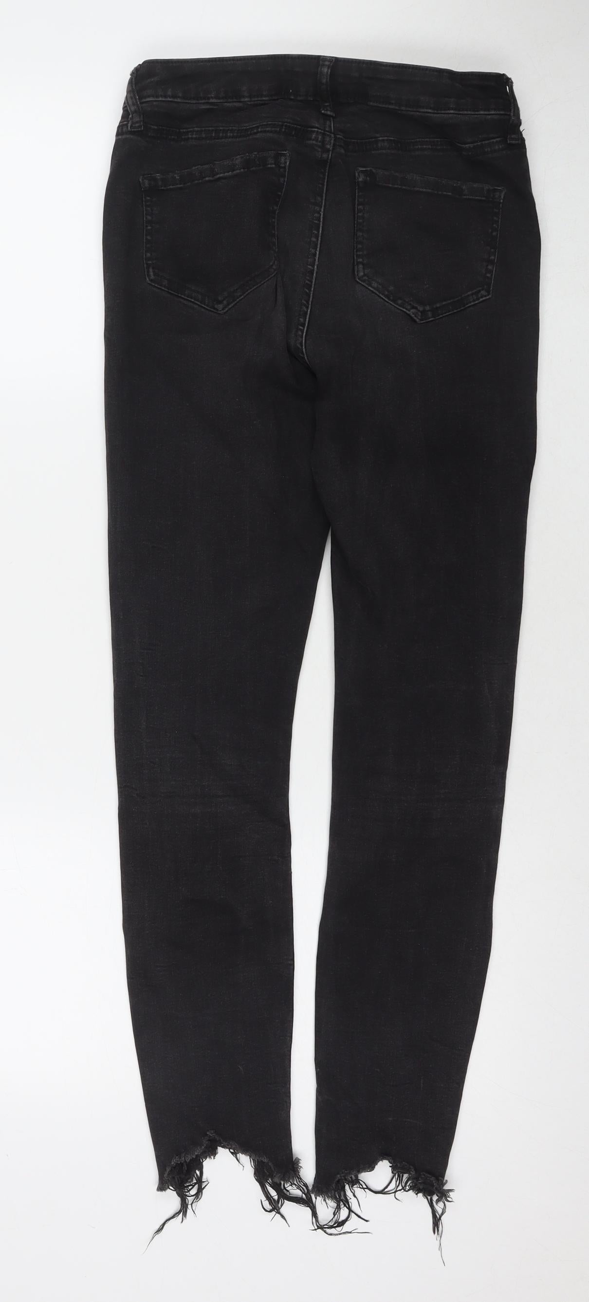 Womens UK Size 8 Denim & Co. Regular Fit Cropped Black Jeans