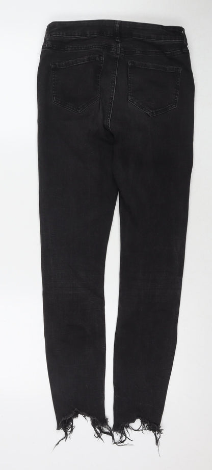 Womens UK Size 8 Denim & Co. Regular Fit Cropped Black Jeans