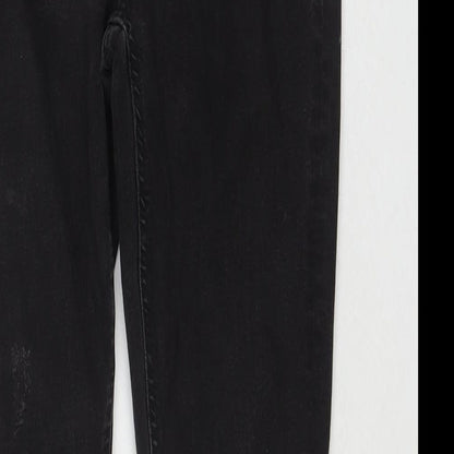 Womens UK Size 8 Denim & Co. Regular Fit Cropped Black Jeans
