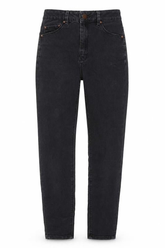 Front view of ASOS women’s grey cotton skinny jeans, size UK 28, in, 32-inch leg regular zip