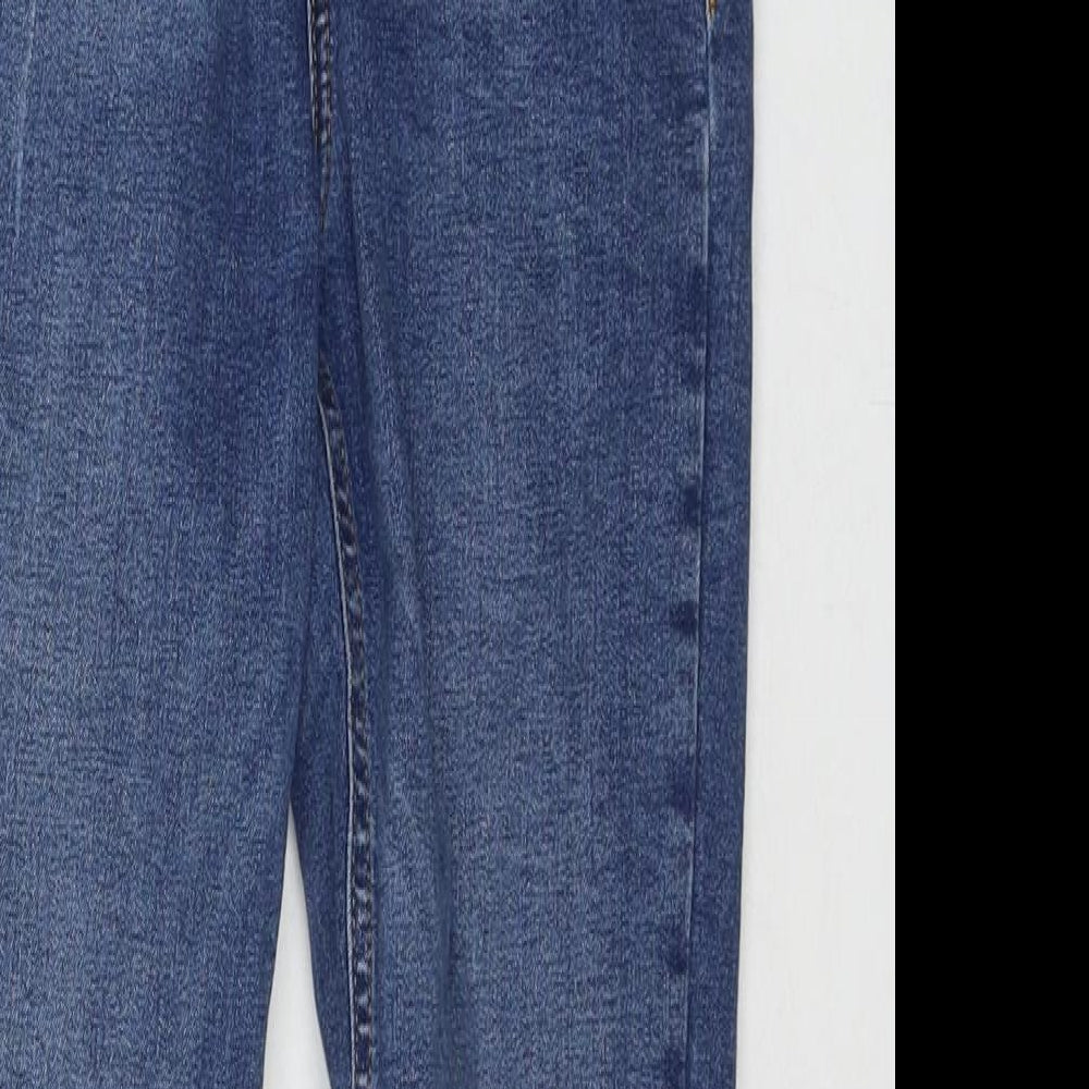 Topshop Womens Blue Cotton Skinny Jeans Size 26 in L30 in Regular Zip