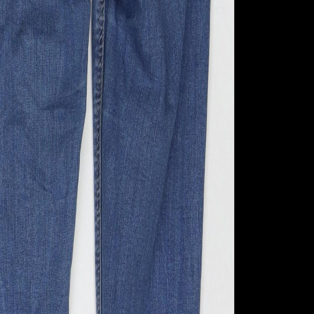 Topshop Womens Blue Cotton Skinny Jeans Size 28 in L30 in Regular Zip