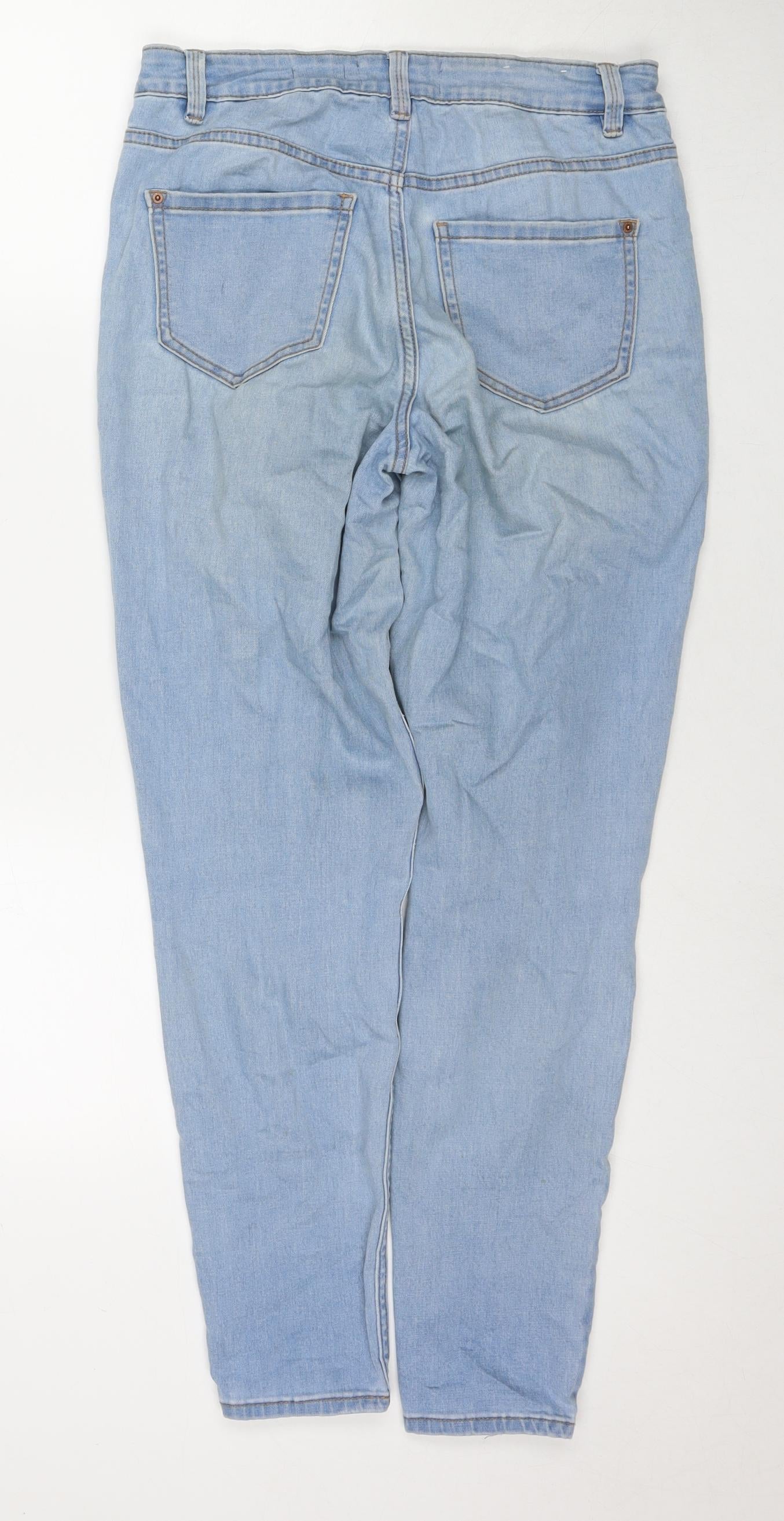 New Look Womens Blue Cotton Skinny Jeans Size 10 L28 in Regular Zip