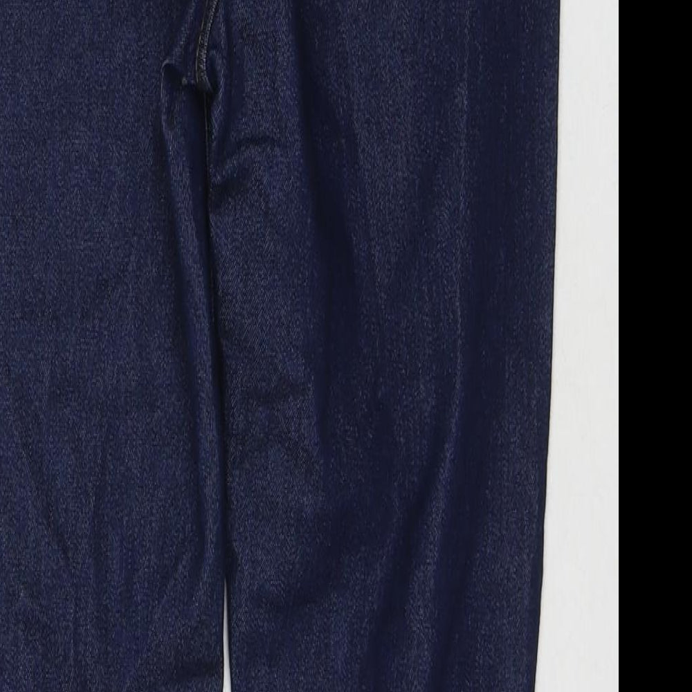 Boohoo Womens Blue Cotton Skinny Jeans Size 10 L27 in Regular Zip