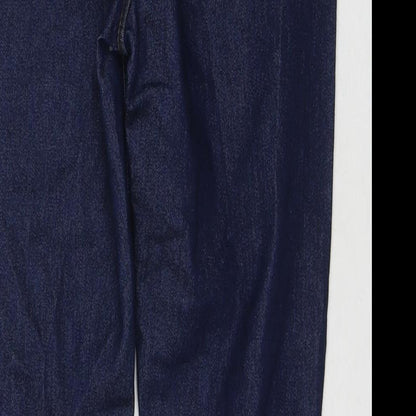 Boohoo Womens Blue Cotton Skinny Jeans Size 10 L27 in Regular Zip