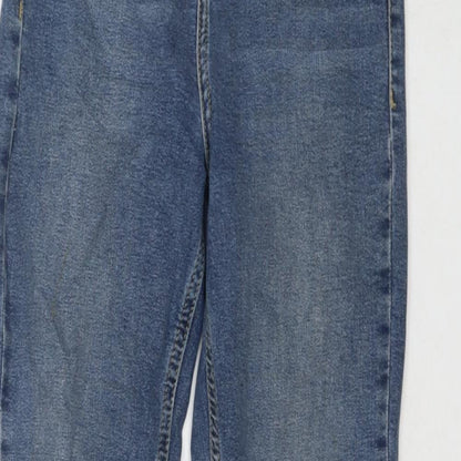 Topshop Womens Blue Cotton Flared Jeans Size 26 in L32 in Regular Zip