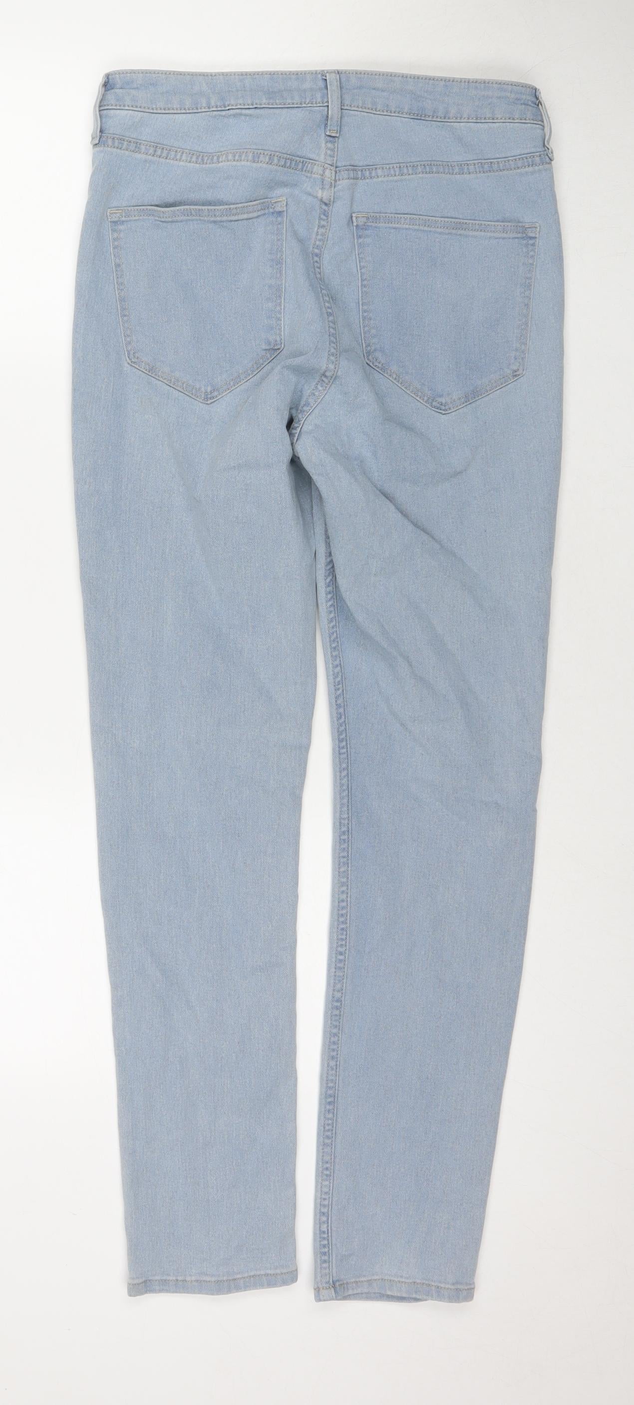 Womens UK Size 30 in H&M Slim Fit Straight Blue Jeans