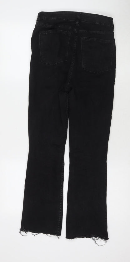Denim & Co. Womens Black Cotton Straight Jeans Size 10 L27 in Regular Zip