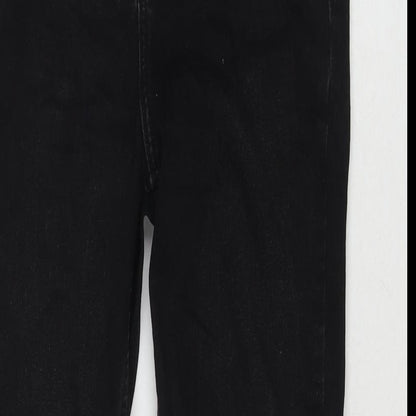 Denim & Co. Womens Black Cotton Straight Jeans Size 10 L27 in Regular Zip