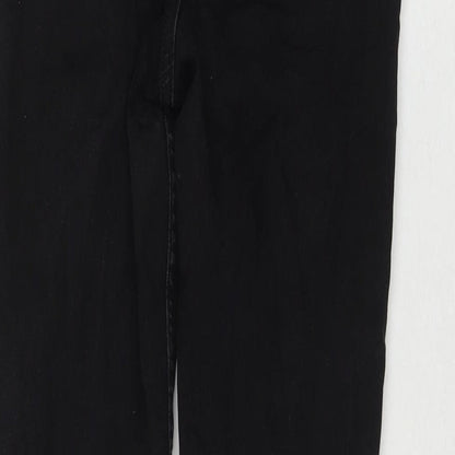 Denim & Co. Womens Black Cotton Straight Jeans Size 10 L27 in Regular Zip