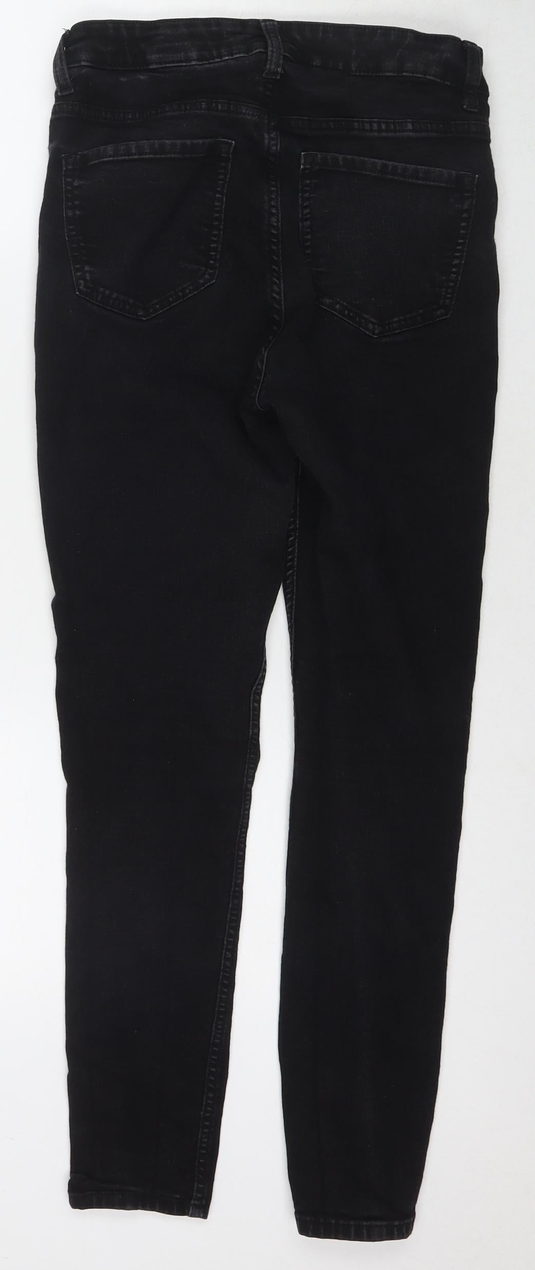 Marks and Spencer Womens Blue Cotton Skinny Jeans Size 10 L27 in Regular Zip