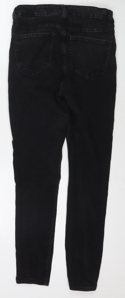 Marks and Spencer Womens Blue Cotton Skinny Jeans Size 10 L27 in Regular Zip