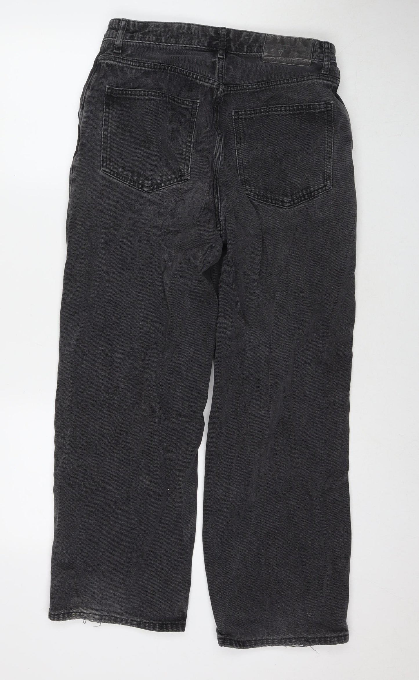 Bershka Womens Black Cotton Mom Jeans Size 30 in L28 in Regular Zip