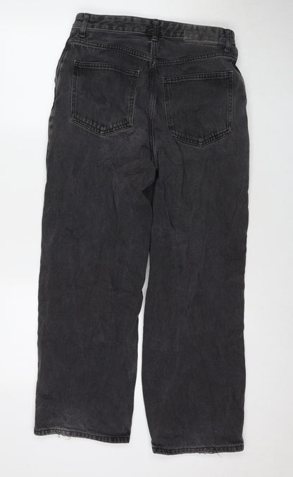 Bershka Womens Black Cotton Mom Jeans Size 30 in L28 in Regular Zip