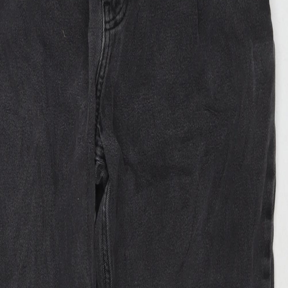 Bershka Womens Black Cotton Mom Jeans Size 30 in L28 in Regular Zip
