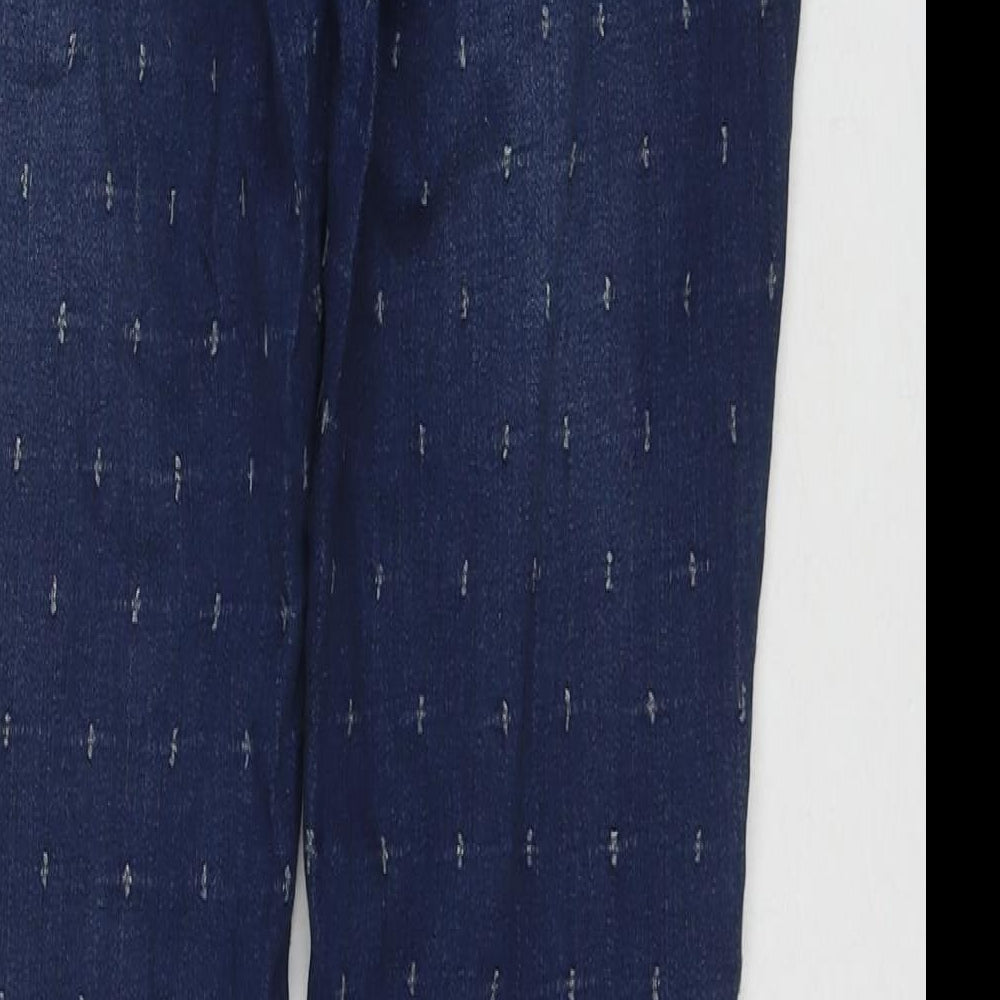 TU Womens Blue Cotton Skinny Jeans Size 12 L30 in Regular Zip - Cut Out Detail